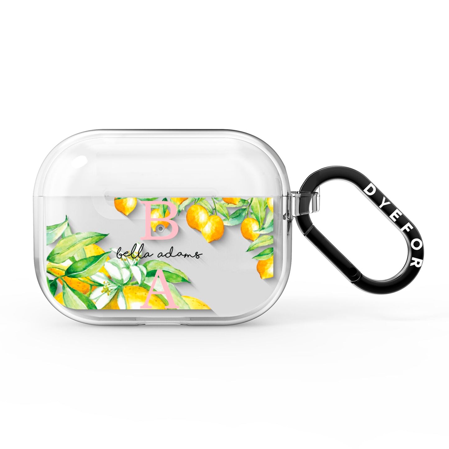 Personalised Initials Lemons AirPods Pro Clear Case