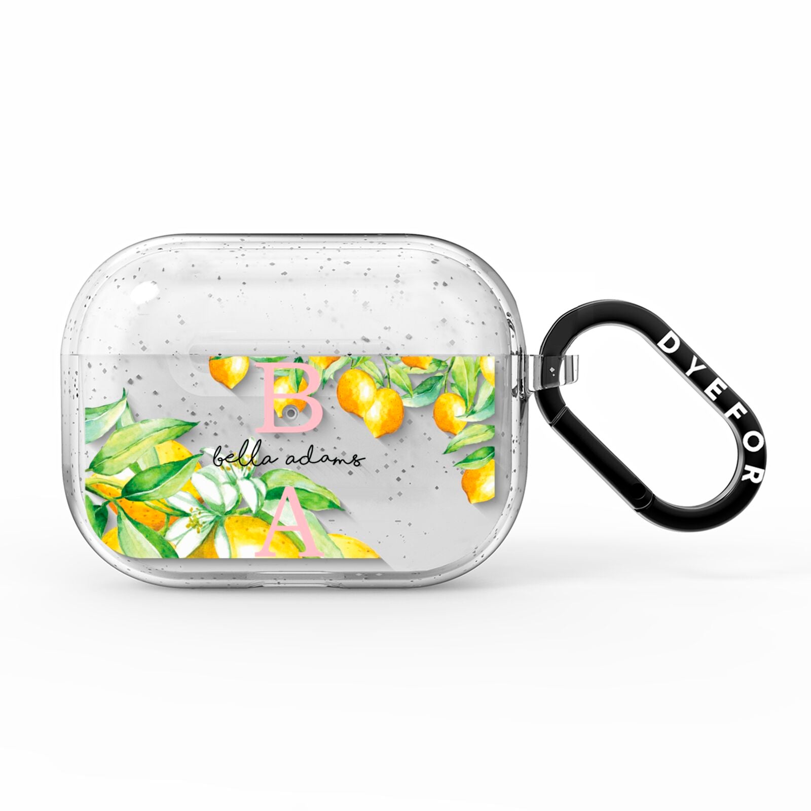 Personalised Initials Lemons AirPods Pro Glitter Case