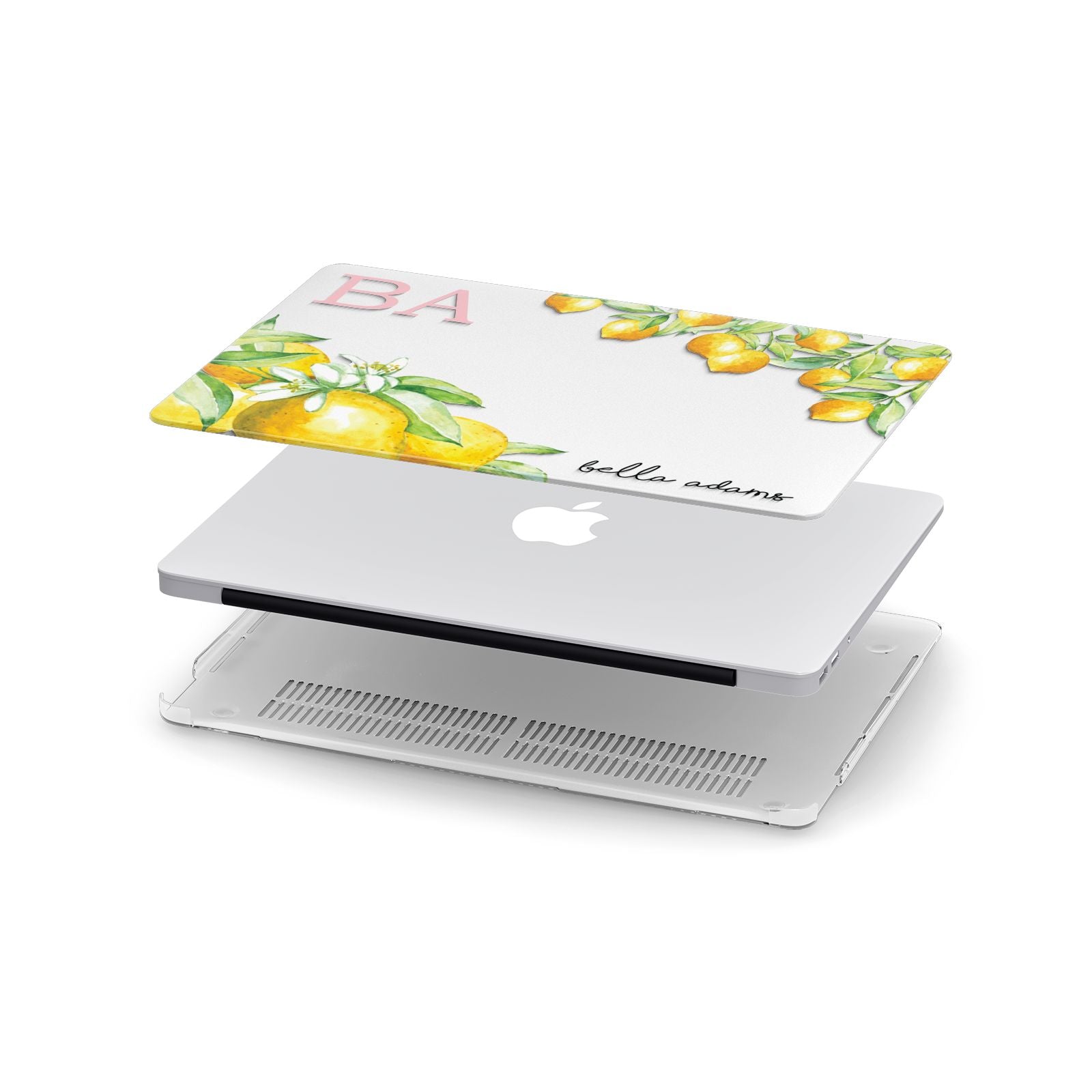 Personalised Initials Lemons Apple MacBook Case in Detail