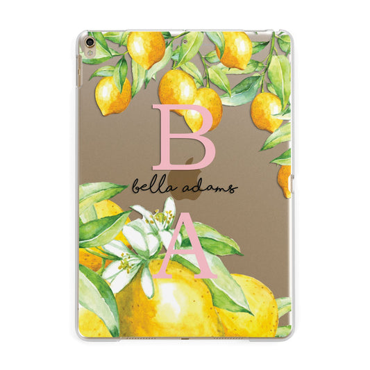 Personalised Initials Lemons Apple iPad Gold Case