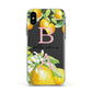 Personalised Initials Lemons Apple iPhone Xs Impact Case White Edge on Black Phone