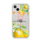Personalised Initials Lemons iPhone 14 Plus Glitter Tough Case Starlight