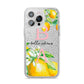 Personalised Initials Lemons iPhone 14 Pro Max Glitter Tough Case Silver