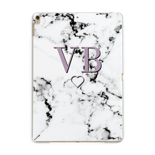 Personalised Initials Love Heart Marble Apple iPad Gold Case
