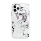 Personalised Initials Love Heart Marble Apple iPhone 11 Pro in Silver with Bumper Case