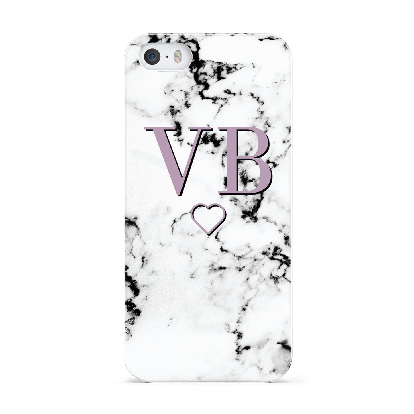 Personalised Initials Love Heart Marble Apple iPhone 5 Case