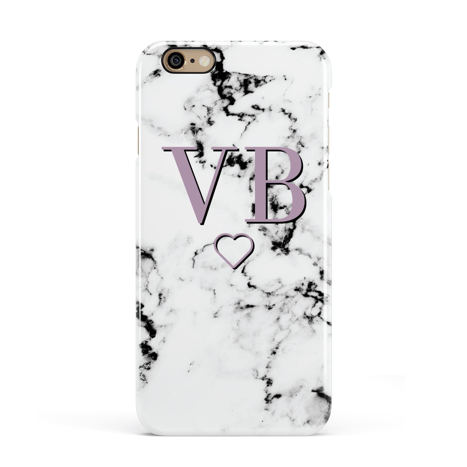 Personalised Initials Love Heart Marble Apple iPhone 6 3D Snap Case