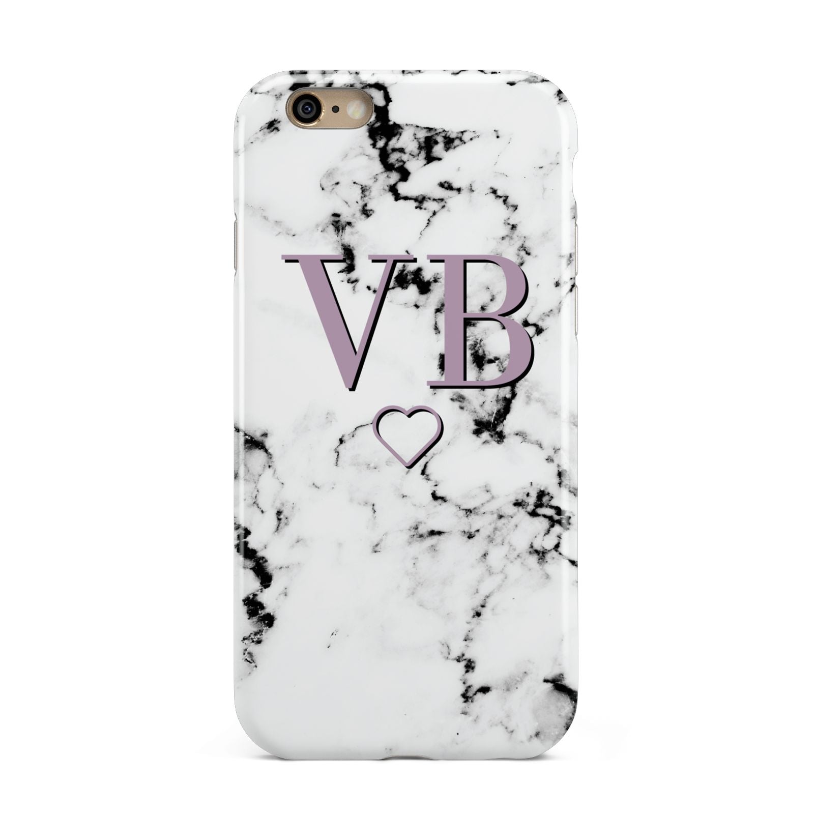 Personalised Initials Love Heart Marble Apple iPhone 6 3D Tough Case