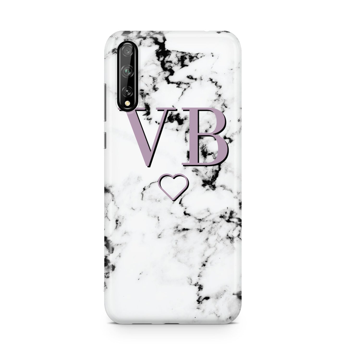Personalised Initials Love Heart Marble Huawei Enjoy 10s Phone Case