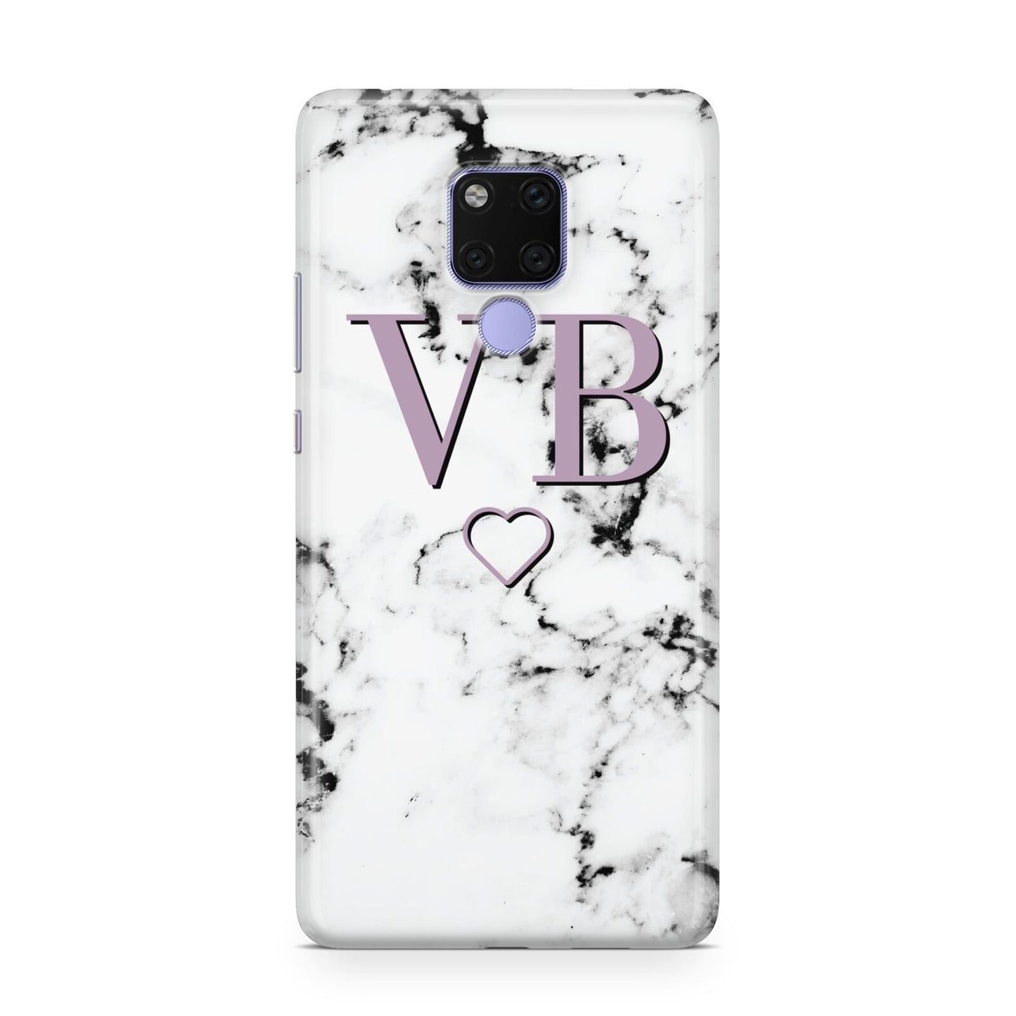 Personalised Initials Love Heart Marble Huawei Mate 20X Phone Case