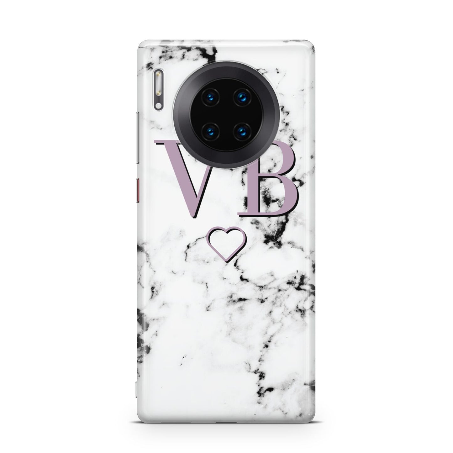 Personalised Initials Love Heart Marble Huawei Mate 30 Pro Phone Case