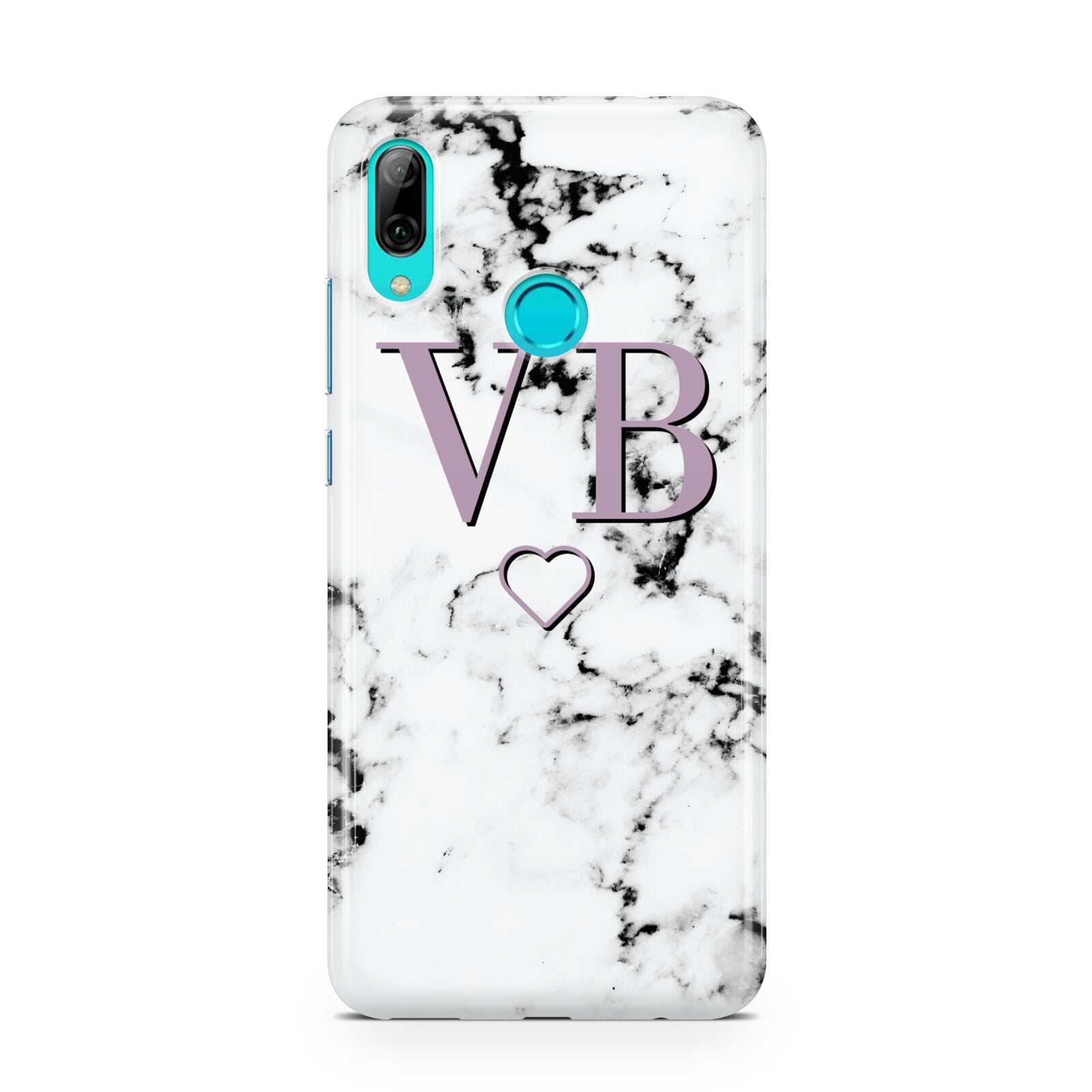 Personalised Initials Love Heart Marble Huawei P Smart 2019 Case