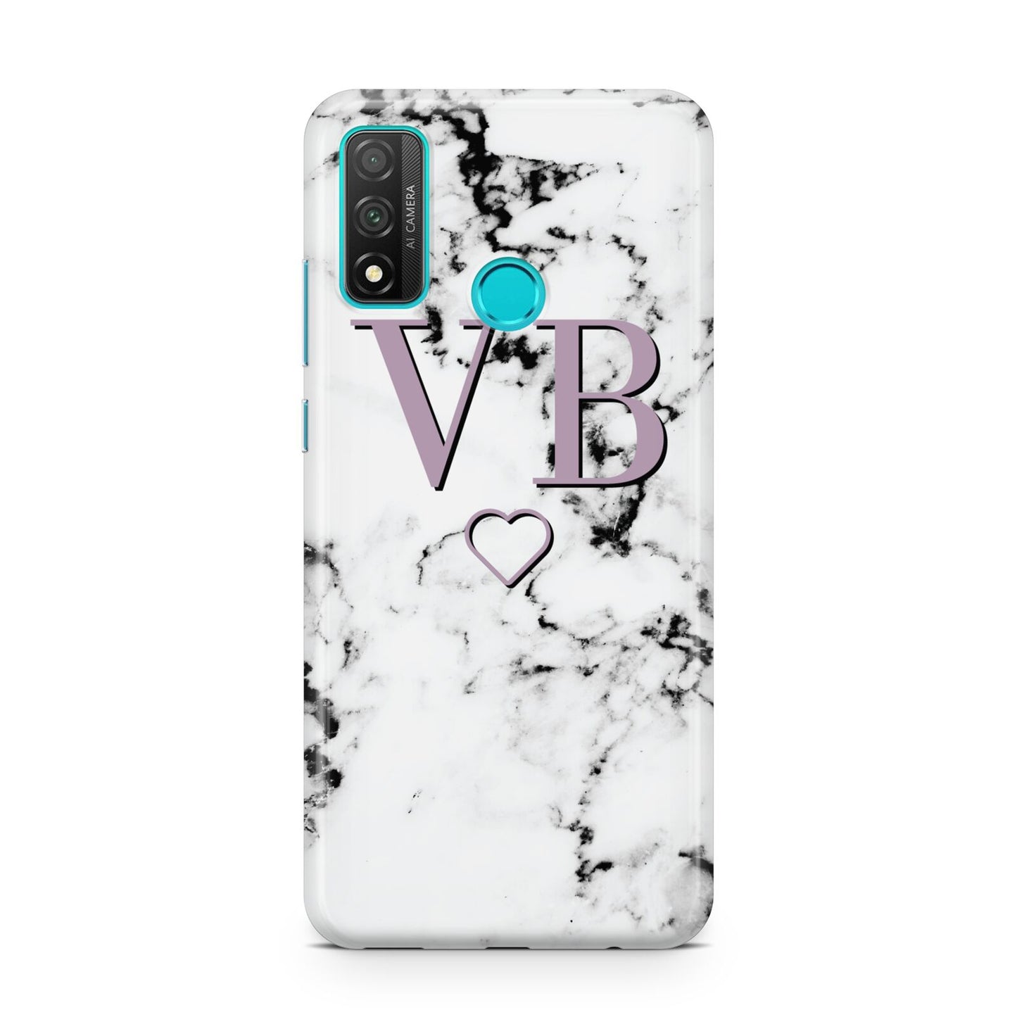 Personalised Initials Love Heart Marble Huawei P Smart 2020