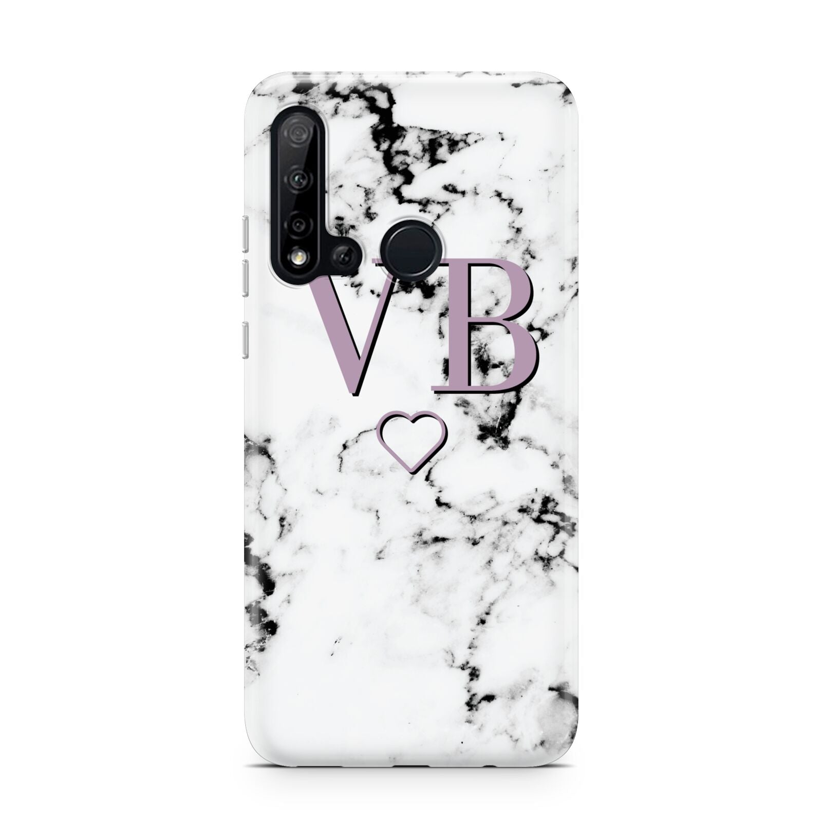 Personalised Initials Love Heart Marble Huawei P20 Lite 5G Phone Case
