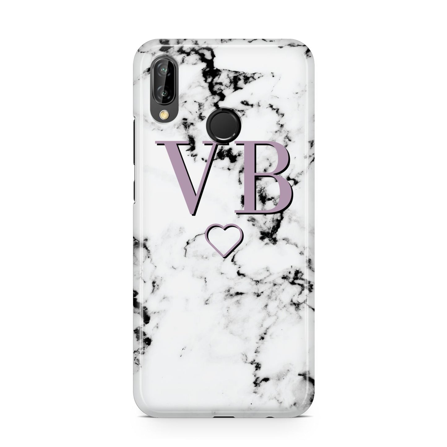 Personalised Initials Love Heart Marble Huawei P20 Lite Phone Case