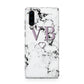 Personalised Initials Love Heart Marble Huawei P30 Phone Case