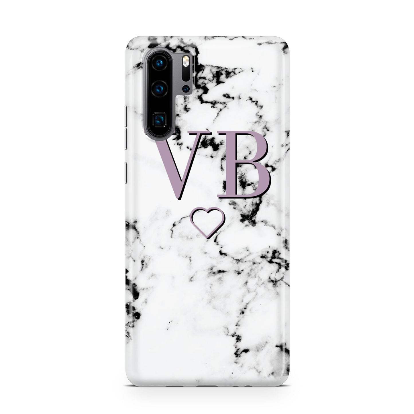 Personalised Initials Love Heart Marble Huawei P30 Pro Phone Case