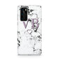 Personalised Initials Love Heart Marble Huawei P40 Phone Case