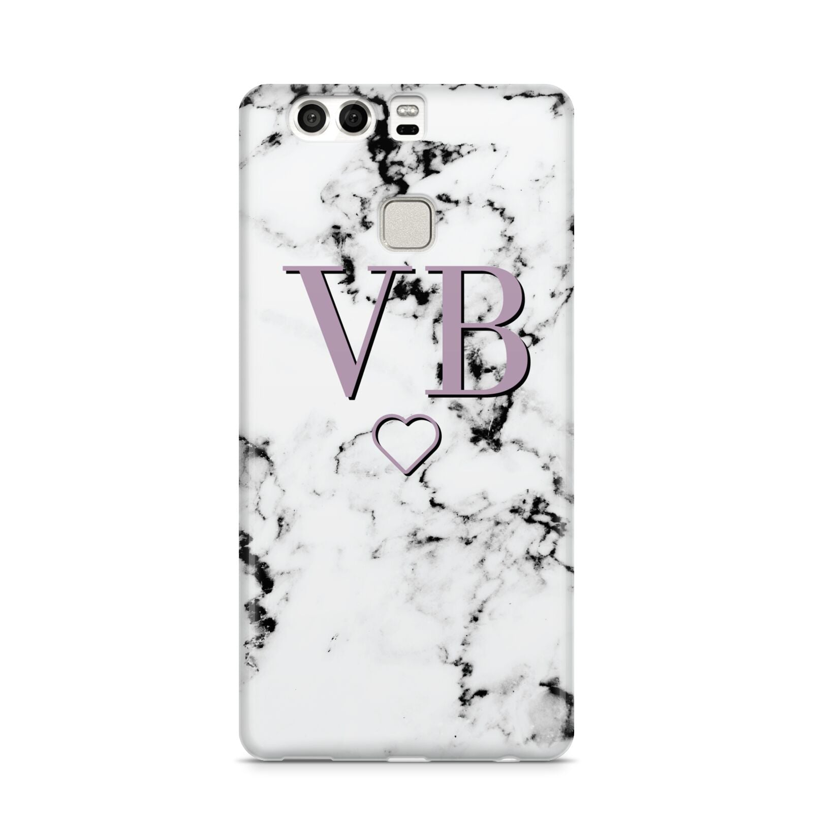 Personalised Initials Love Heart Marble Huawei P9 Case
