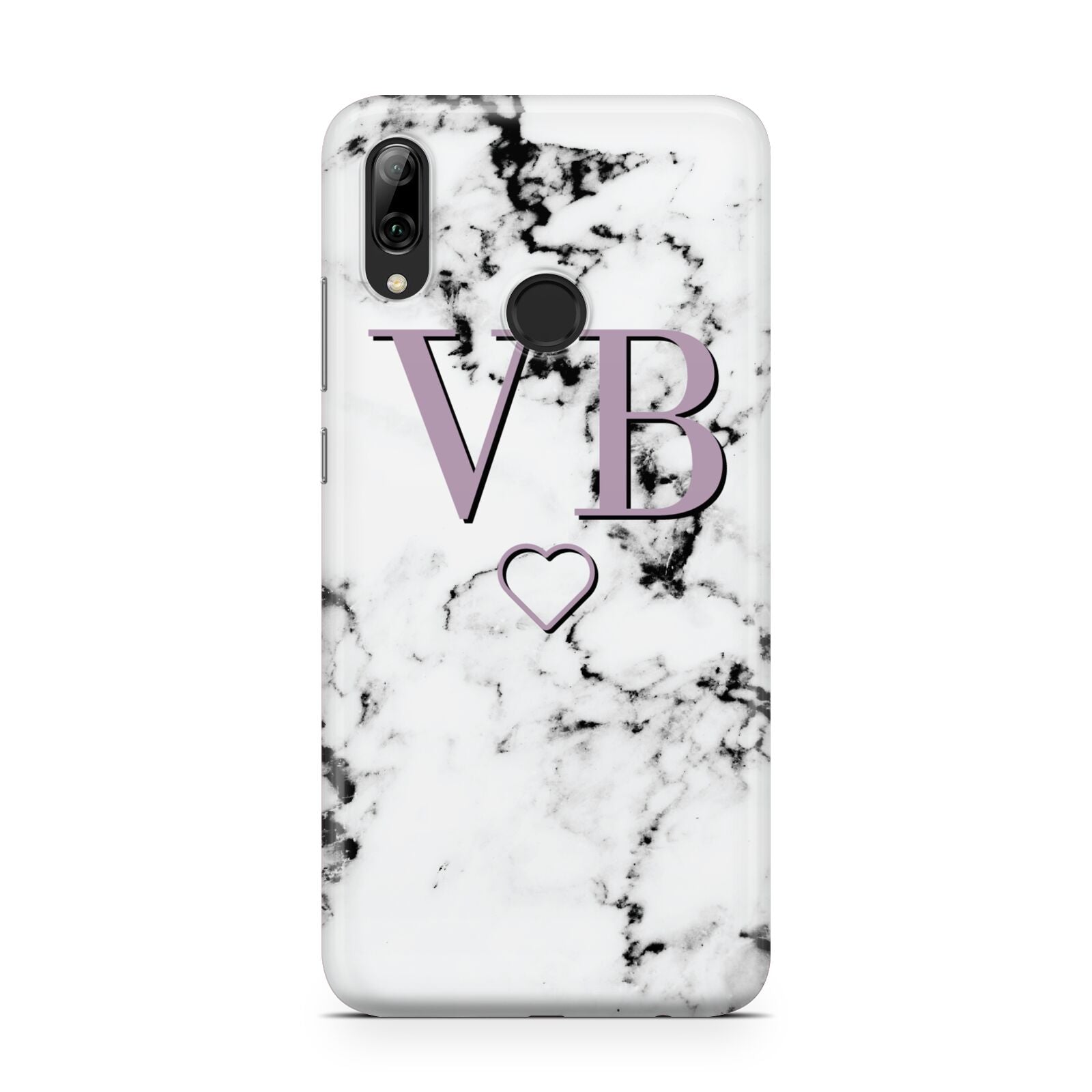 Personalised Initials Love Heart Marble Huawei Y7 2019