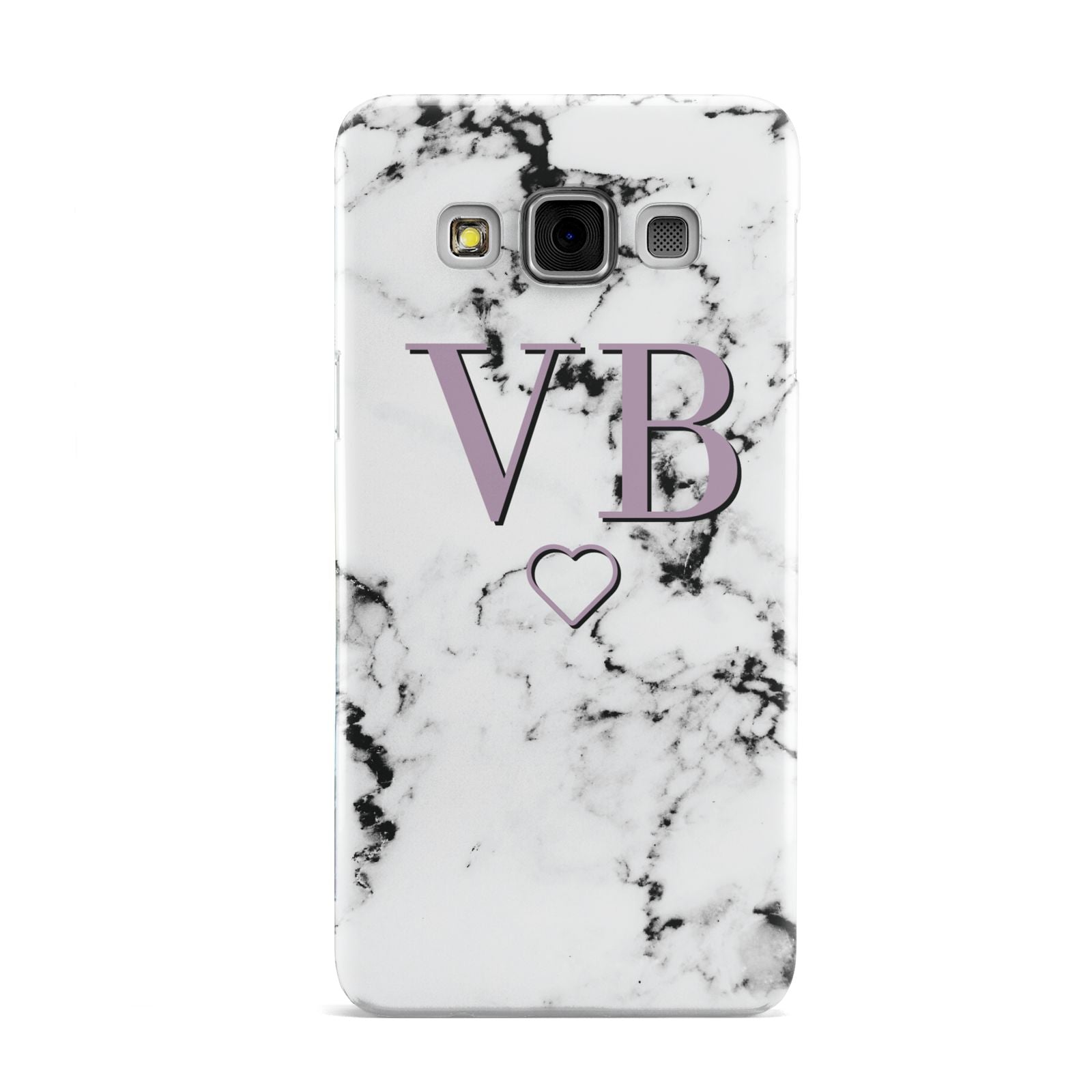 Personalised Initials Love Heart Marble Samsung Galaxy A3 Case