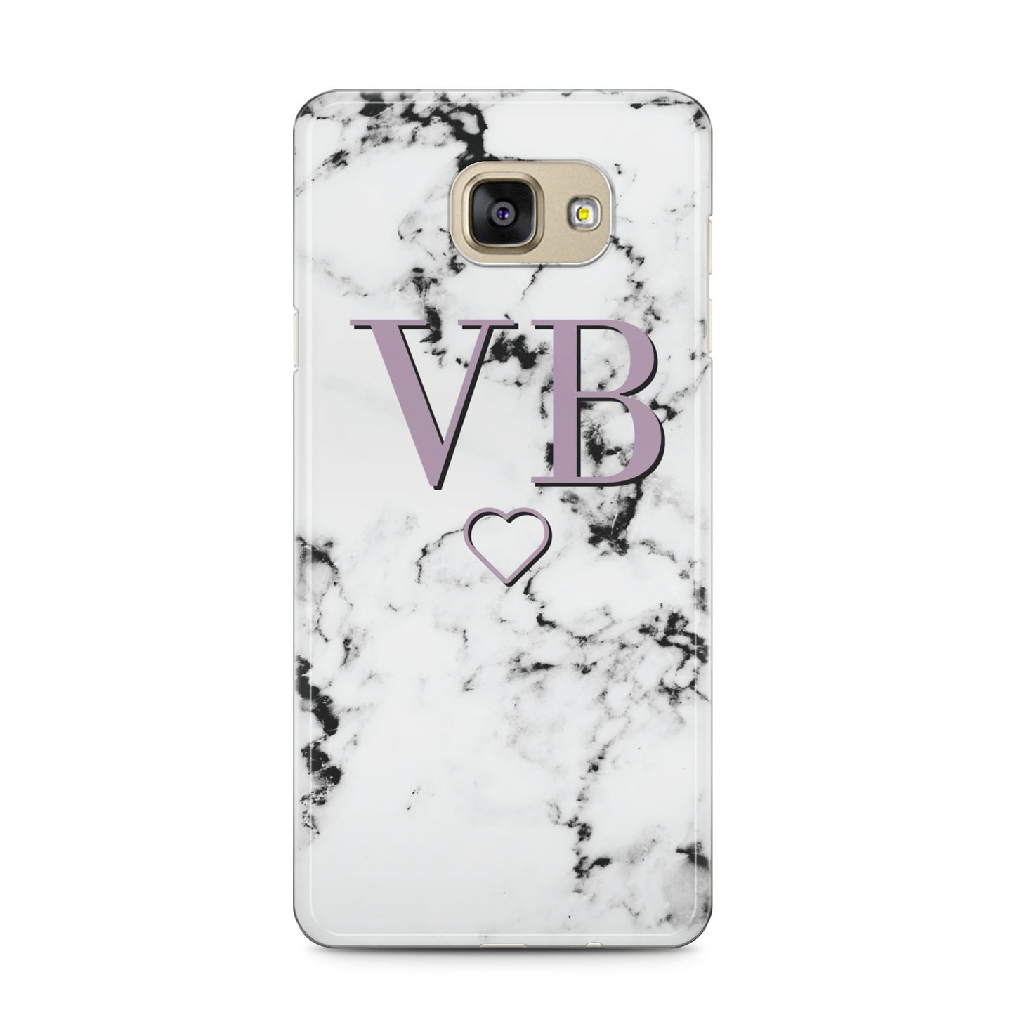 Personalised Initials Love Heart Marble Samsung Galaxy A5 2016 Case on gold phone