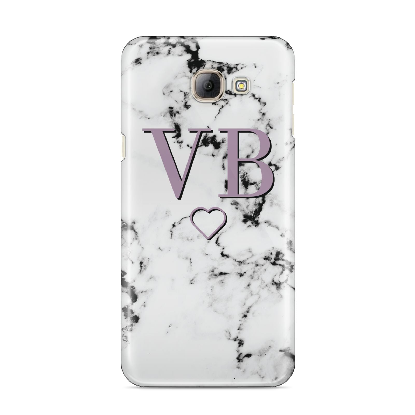 Personalised Initials Love Heart Marble Samsung Galaxy A8 2016 Case