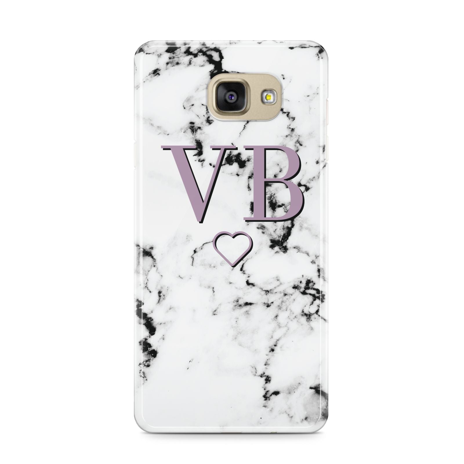 Personalised Initials Love Heart Marble Samsung Galaxy A9 2016 Case on gold phone