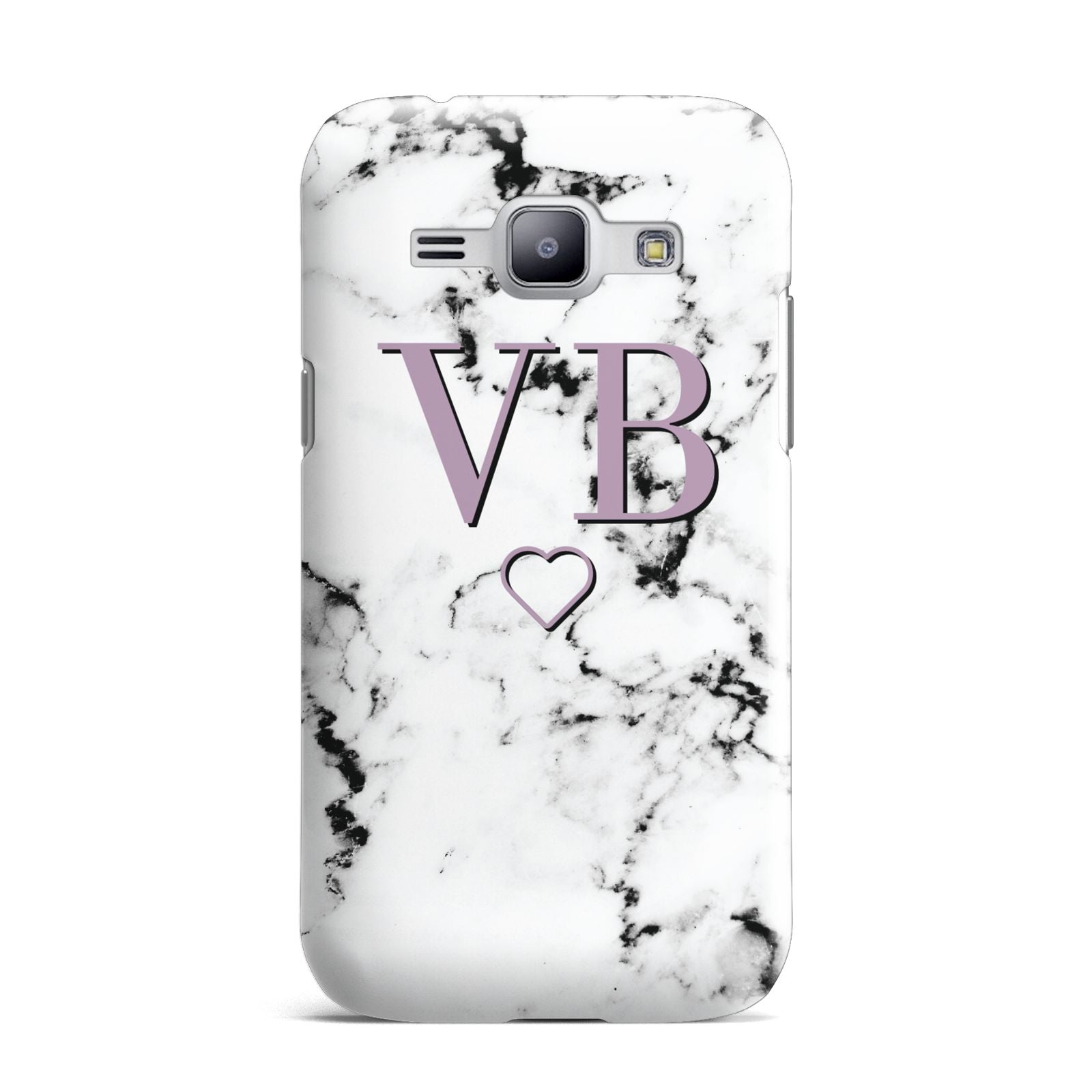 Personalised Initials Love Heart Marble Samsung Galaxy J1 2015 Case
