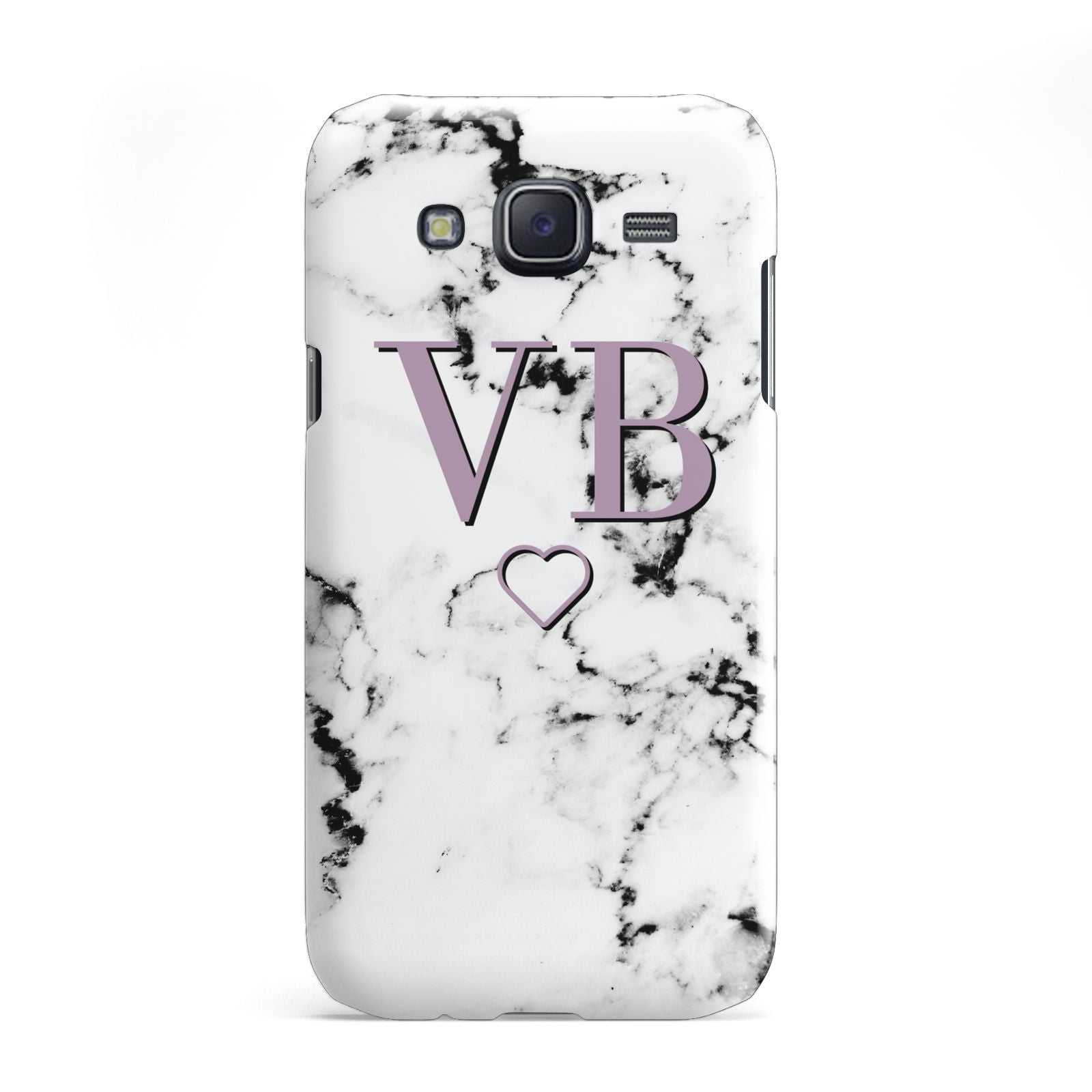 Personalised Initials Love Heart Marble Samsung Galaxy J5 Case