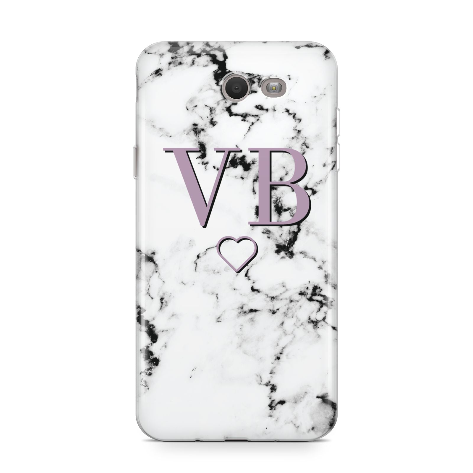 Personalised Initials Love Heart Marble Samsung Galaxy J7 2017 Case