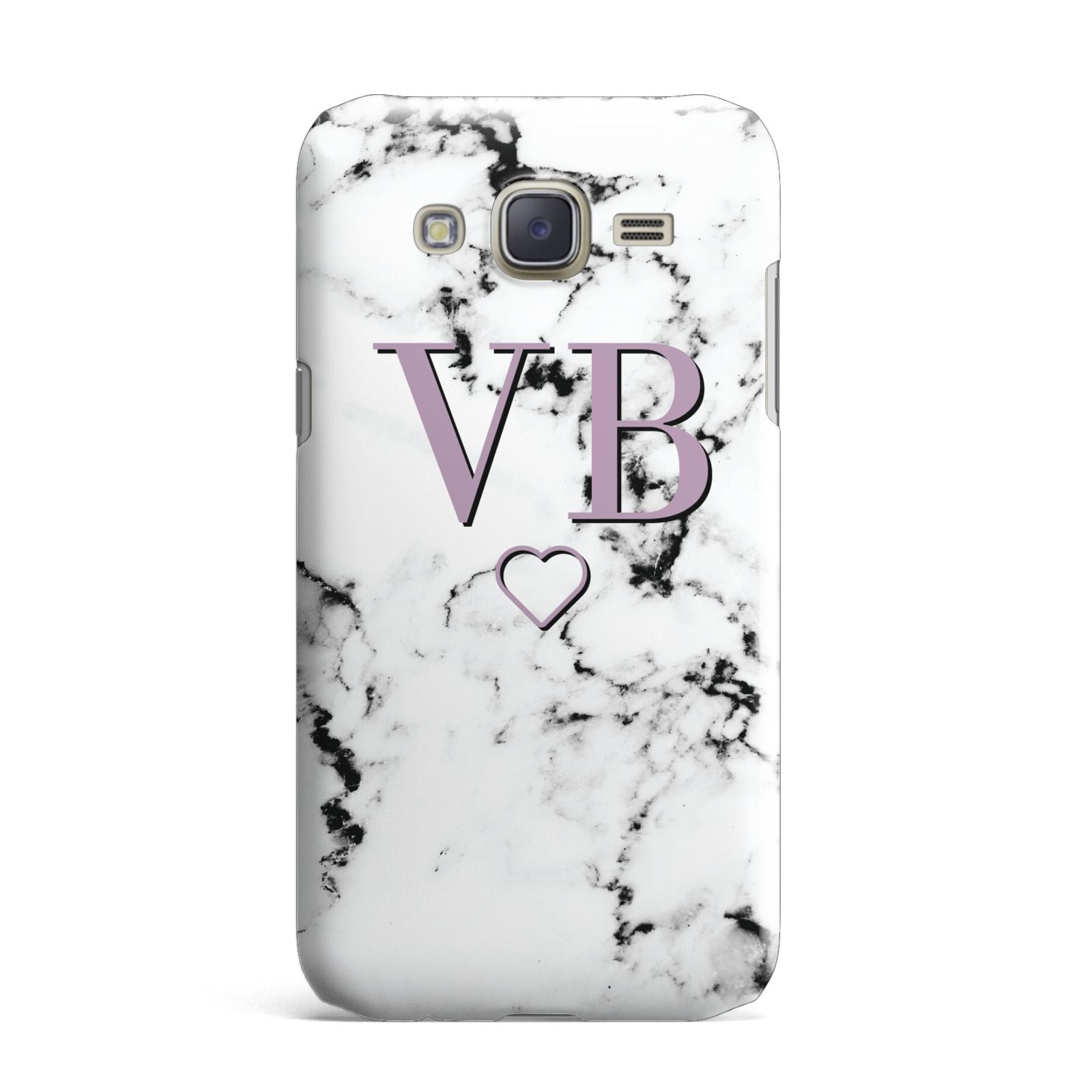 Personalised Initials Love Heart Marble Samsung Galaxy J7 Case