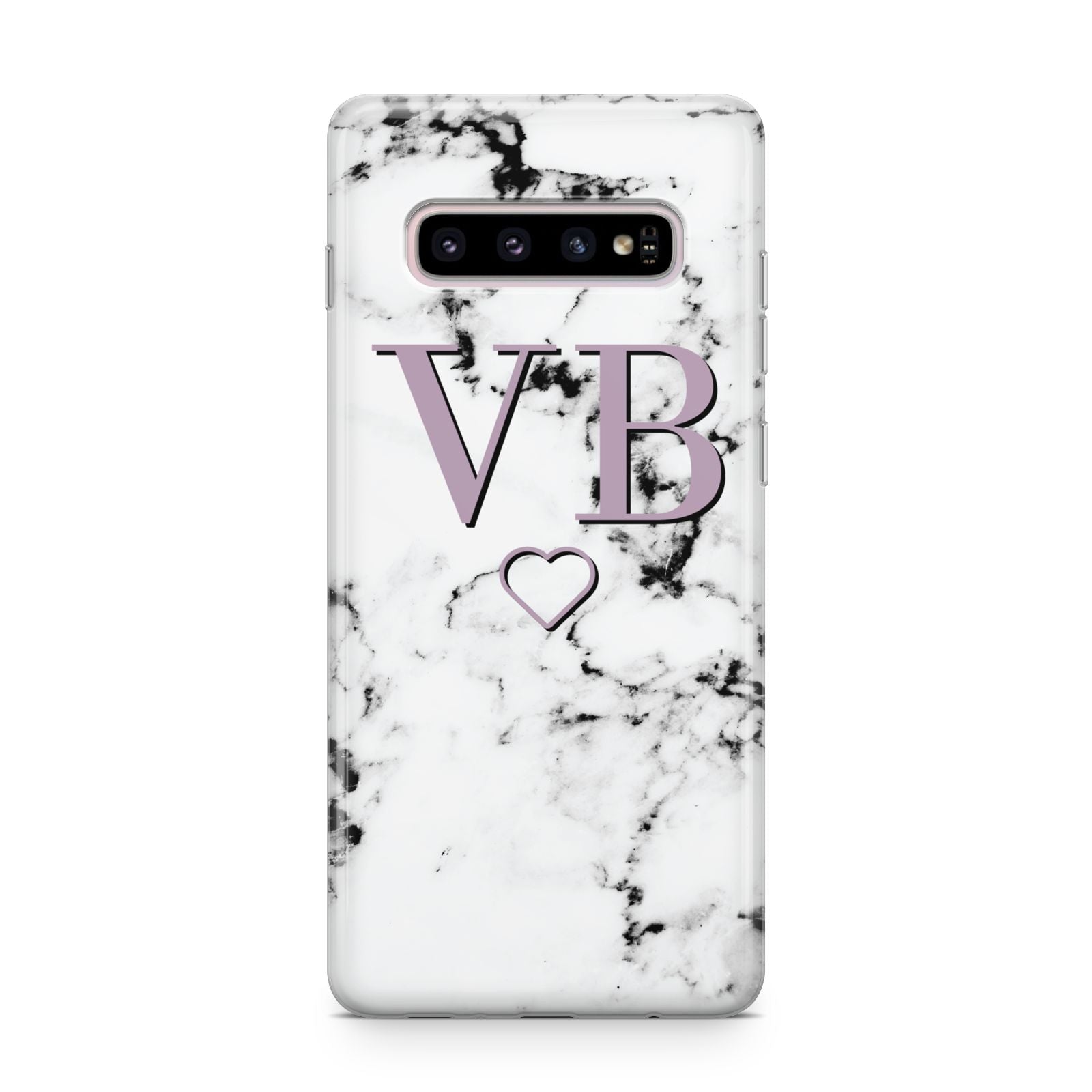 Personalised Initials Love Heart Marble Samsung Galaxy S10 Plus Case