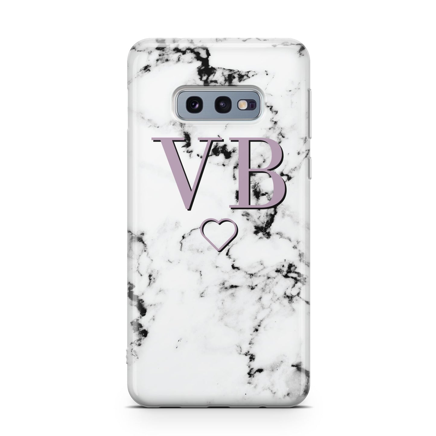 Personalised Initials Love Heart Marble Samsung Galaxy S10E Case
