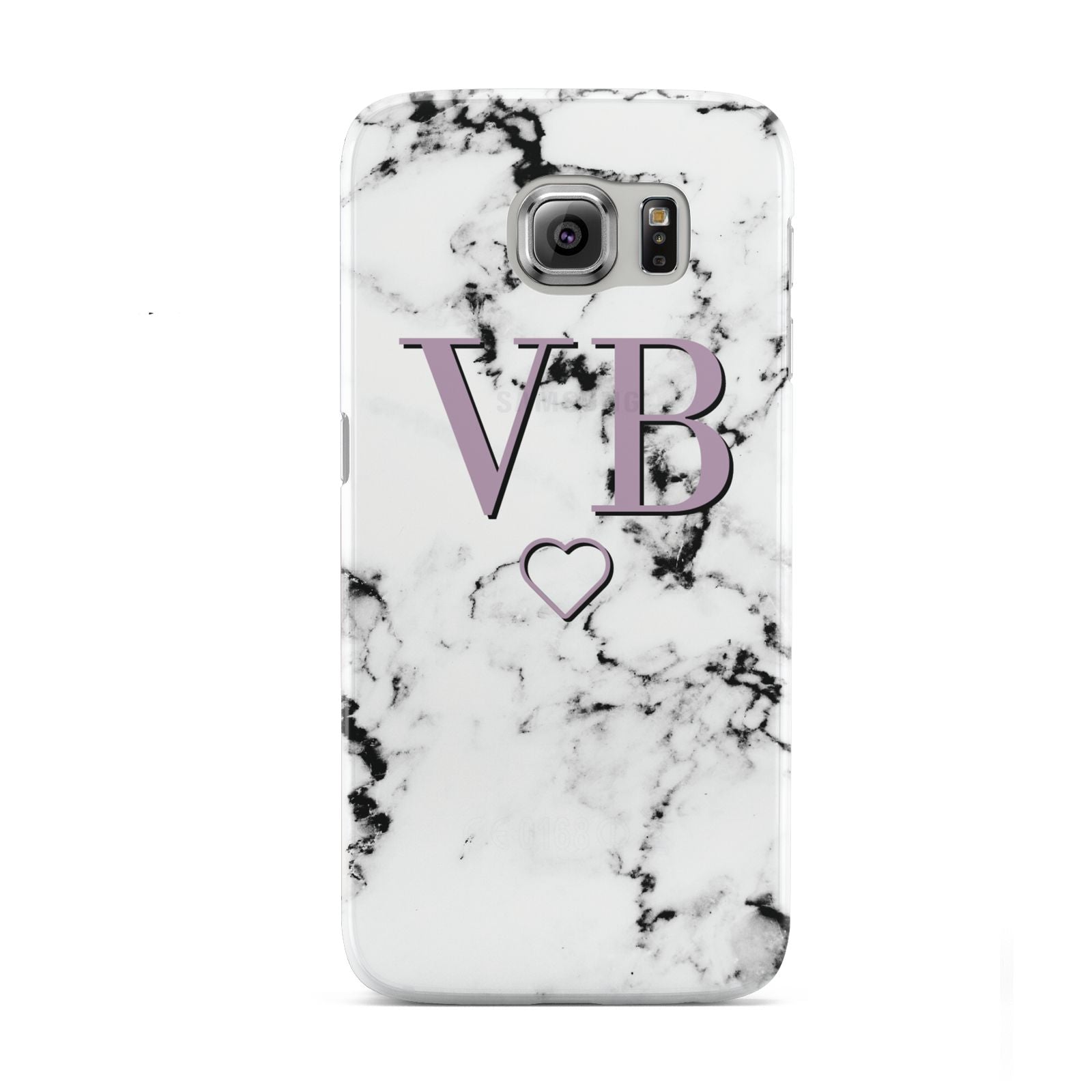 Personalised Initials Love Heart Marble Samsung Galaxy S6 Case