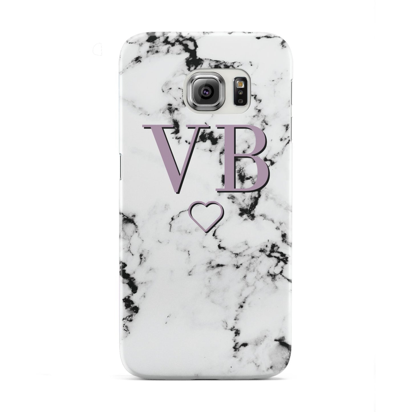 Personalised Initials Love Heart Marble Samsung Galaxy S6 Edge Case