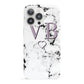 Personalised Initials Love Heart Marble iPhone 13 Pro Full Wrap 3D Snap Case