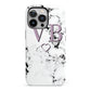 Personalised Initials Love Heart Marble iPhone 13 Pro Full Wrap 3D Tough Case