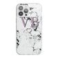 Personalised Initials Love Heart Marble iPhone 13 Pro Max TPU Impact Case with White Edges