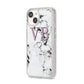 Personalised Initials Love Heart Marble iPhone 14 Glitter Tough Case Starlight Angled Image