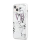 Personalised Initials Love Heart Marble iPhone 14 Plus Clear Tough Case Starlight Angled Image