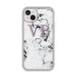 Personalised Initials Love Heart Marble iPhone 14 Plus Clear Tough Case Starlight