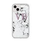 Personalised Initials Love Heart Marble iPhone 14 Plus Glitter Tough Case Starlight