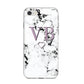 Personalised Initials Love Heart Marble iPhone 8 Bumper Case on Silver iPhone