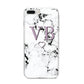 Personalised Initials Love Heart Marble iPhone 8 Plus Bumper Case on Silver iPhone