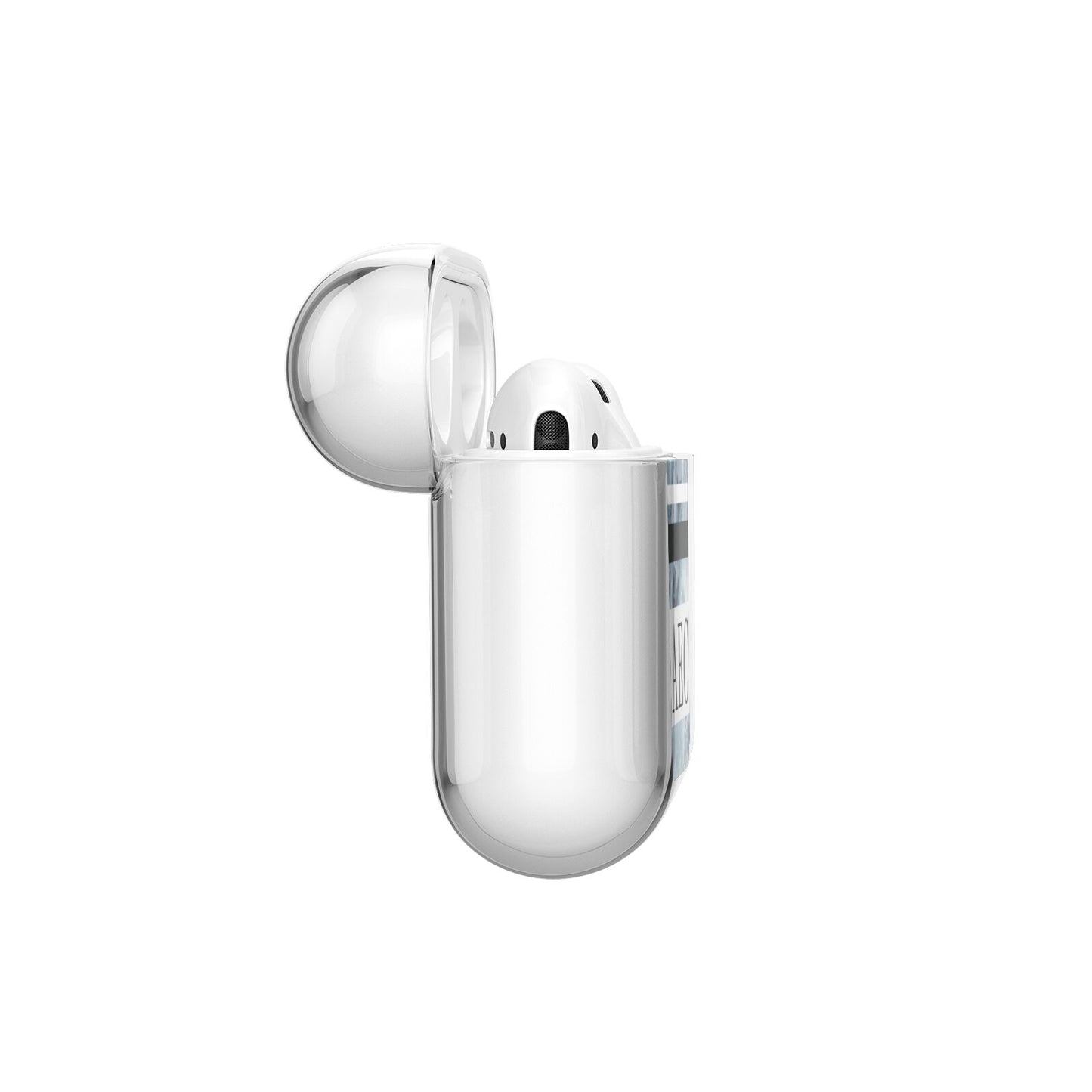 Personalised Initials Marble 9 AirPods Case Side Angle