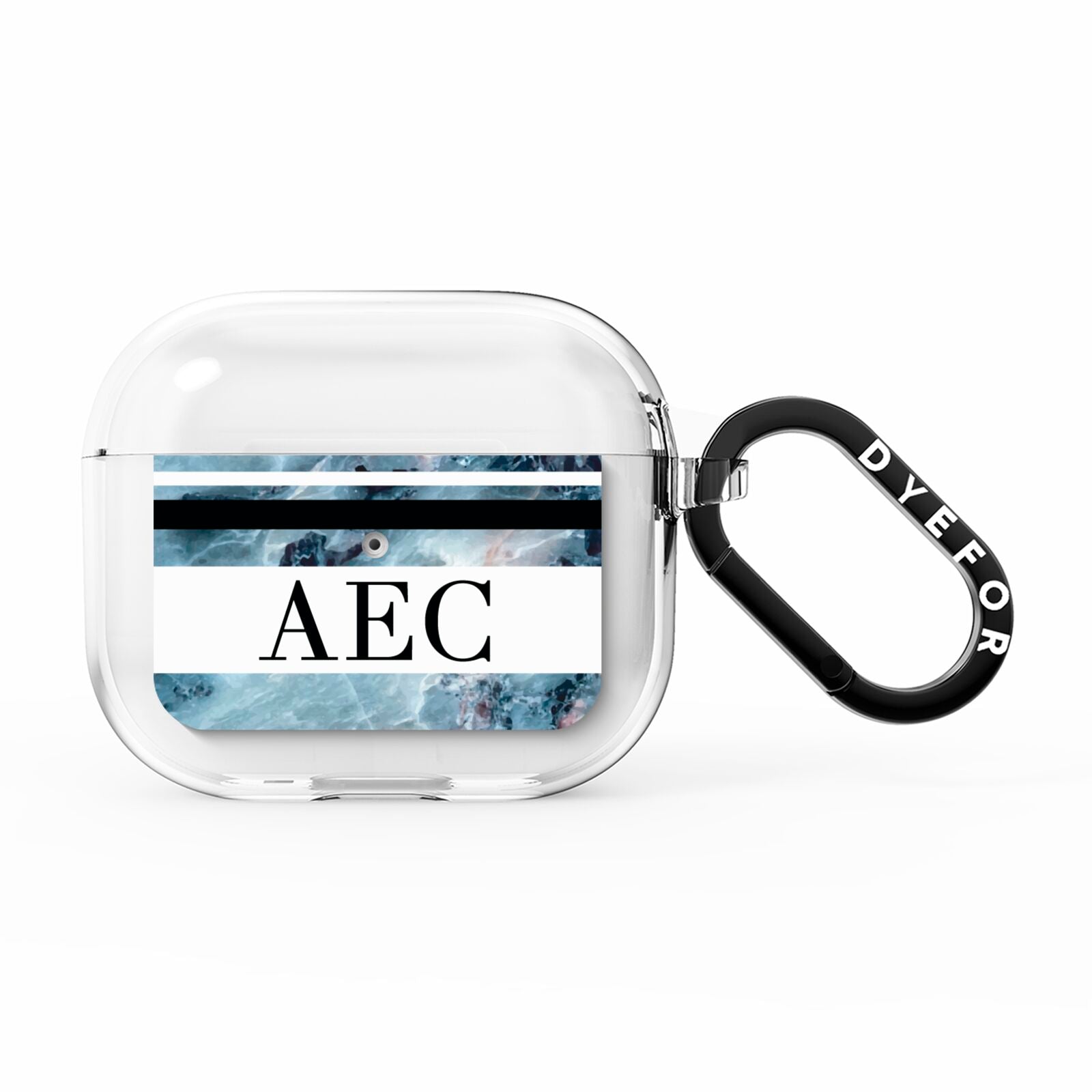 Personalised Initials Marble 9 AirPods Clear Case 3rd Gen