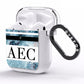 Personalised Initials Marble 9 AirPods Clear Case Side Image