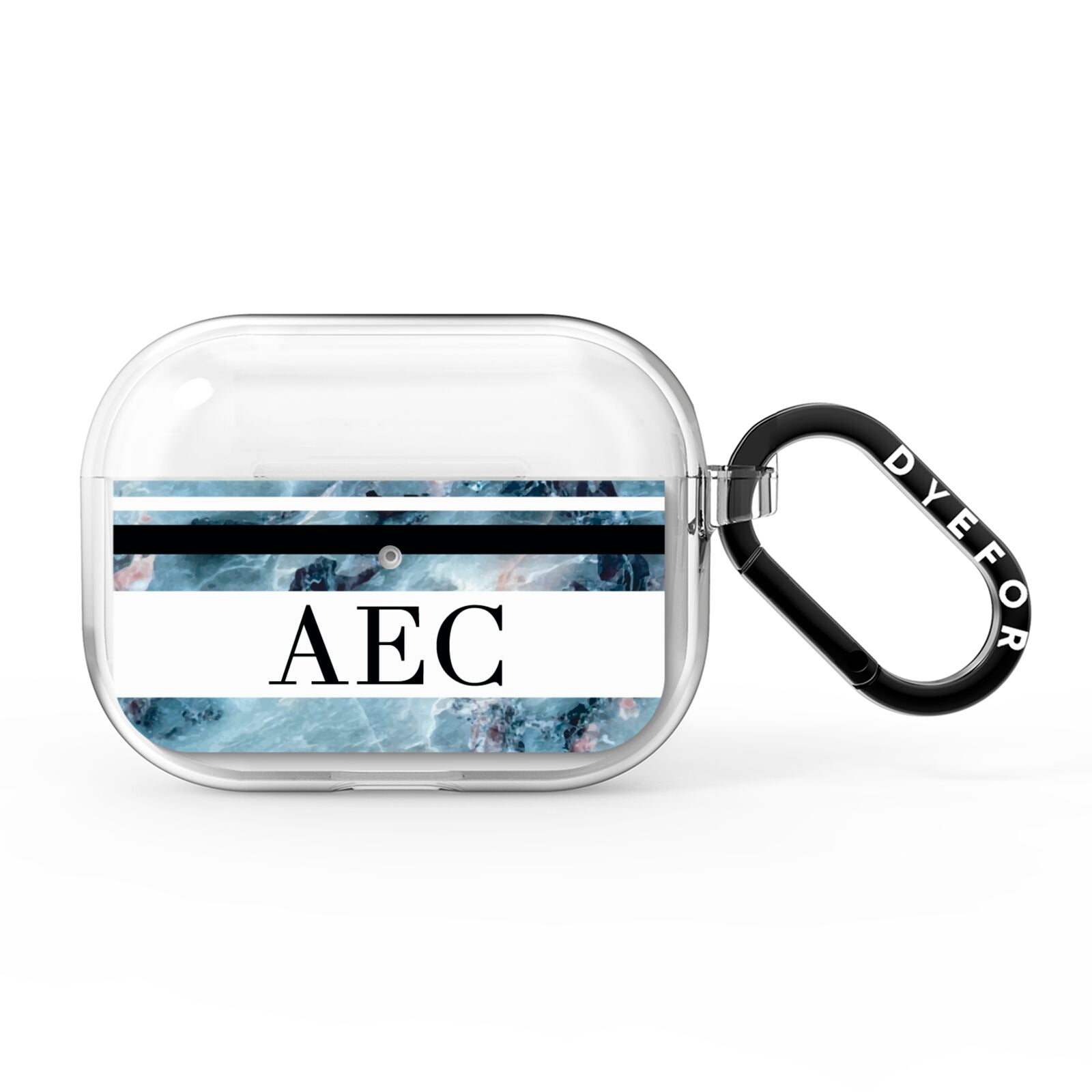 Personalised Initials Marble 9 AirPods Pro Clear Case