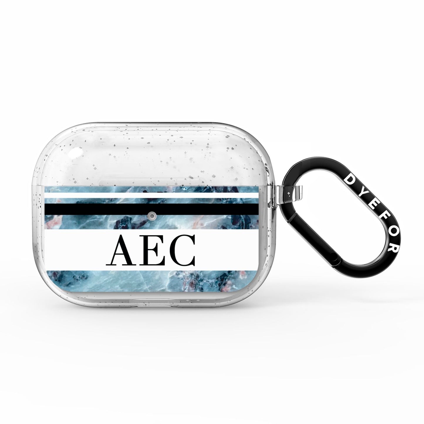 Personalised Initials Marble 9 AirPods Pro Glitter Case
